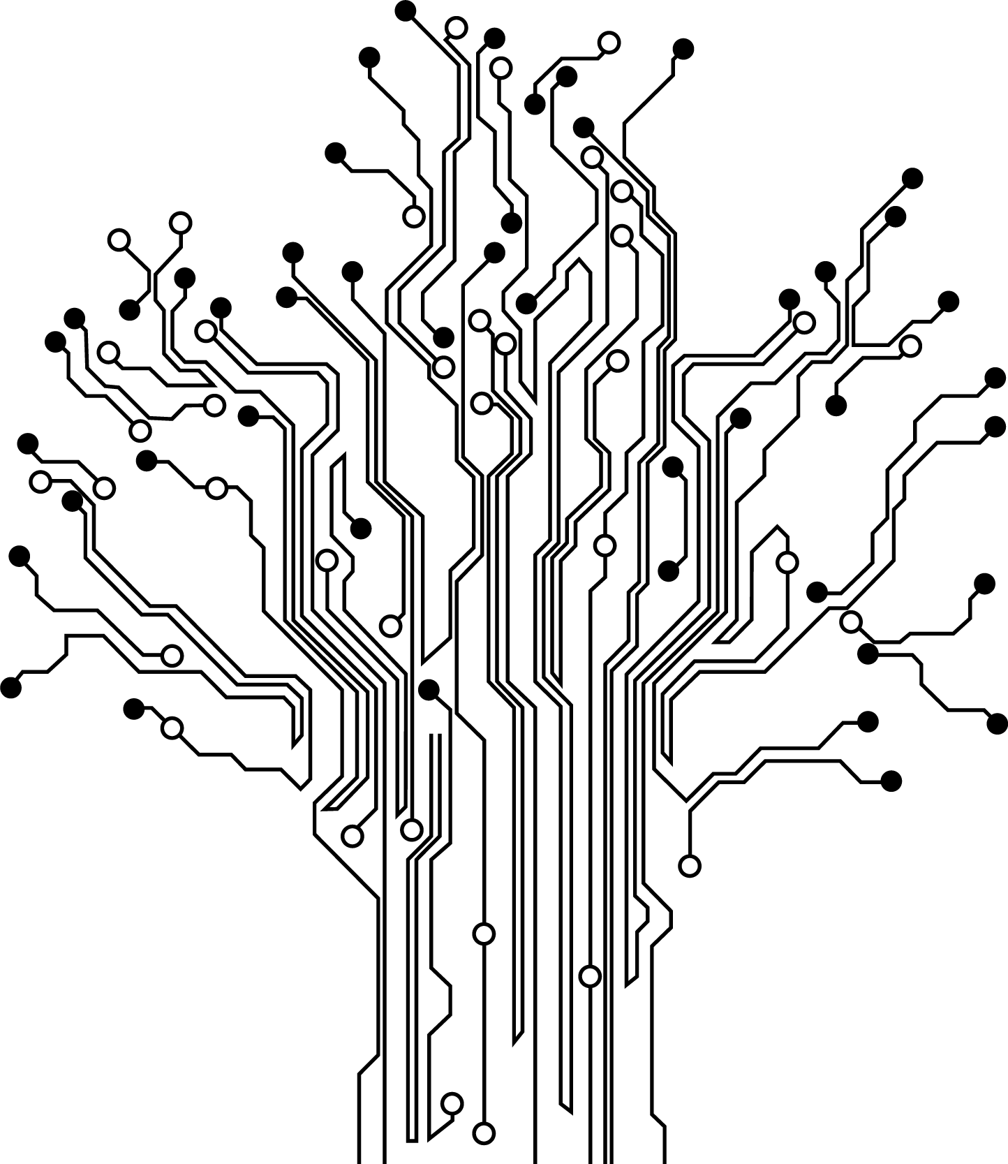Poster arbre autocollant décoratif circuits - TenStickers