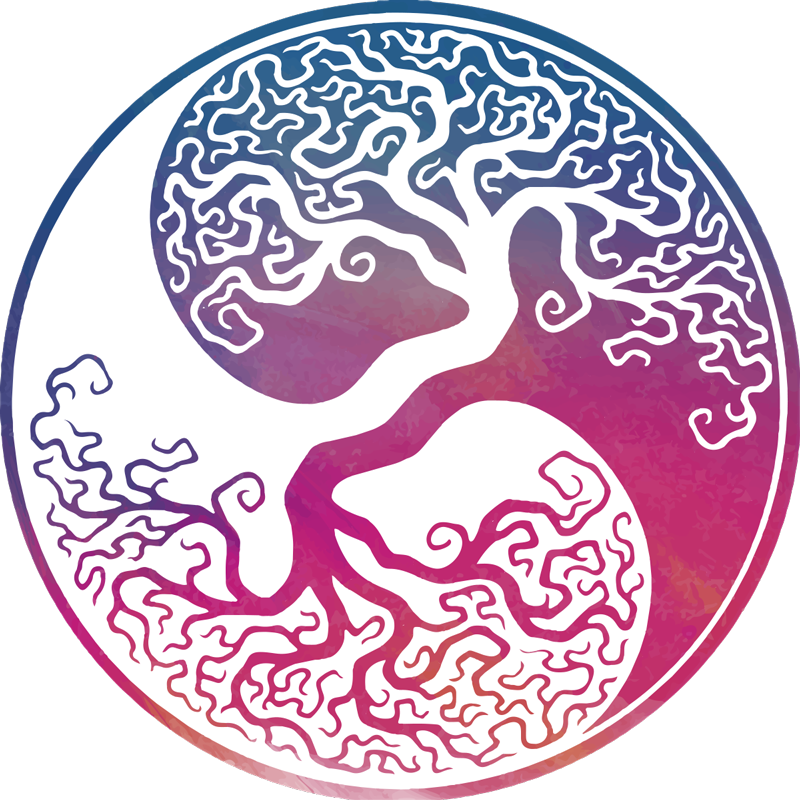 Poster arbre autocollant mural arbre yin yang - TenStickers