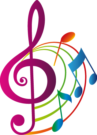 Poster musique clé de sol colorée - TenStickers