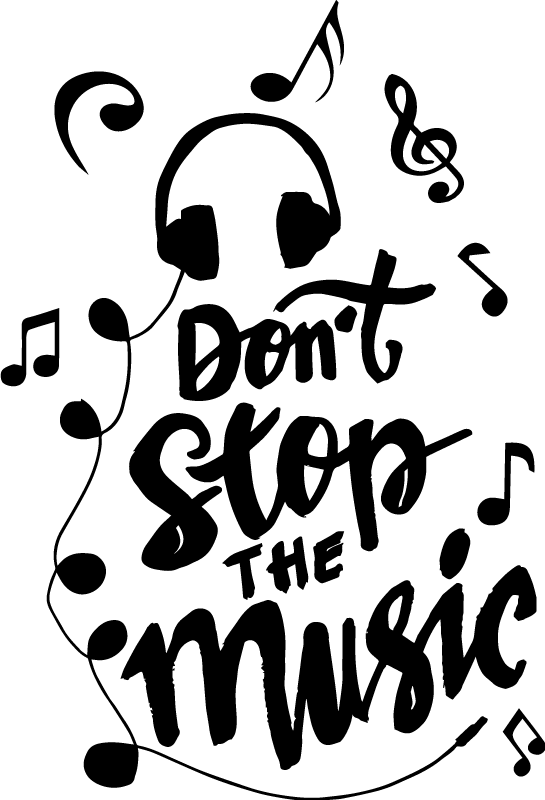 Poster musique texte composé de notes de musique - TenStickers