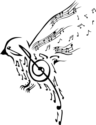 Poster musique oiseau notes musicales - TenStickers