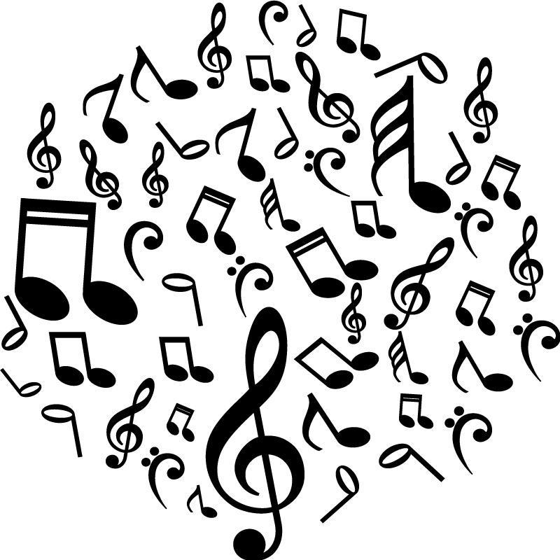 Poster musique vinyle notes musicales - TenStickers