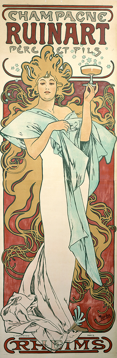 Poster vintage adhésif champagne ruinart - TenStickers
