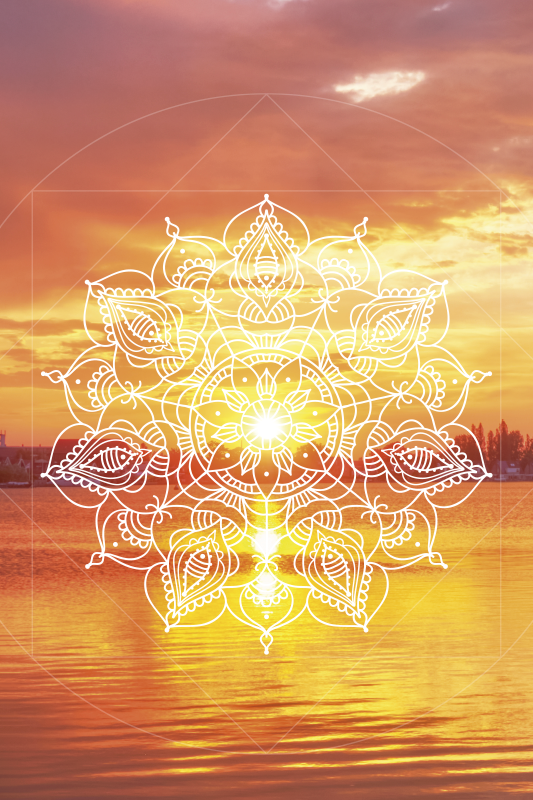 Poster paysages mandala de coucher de soleil - TenStickers