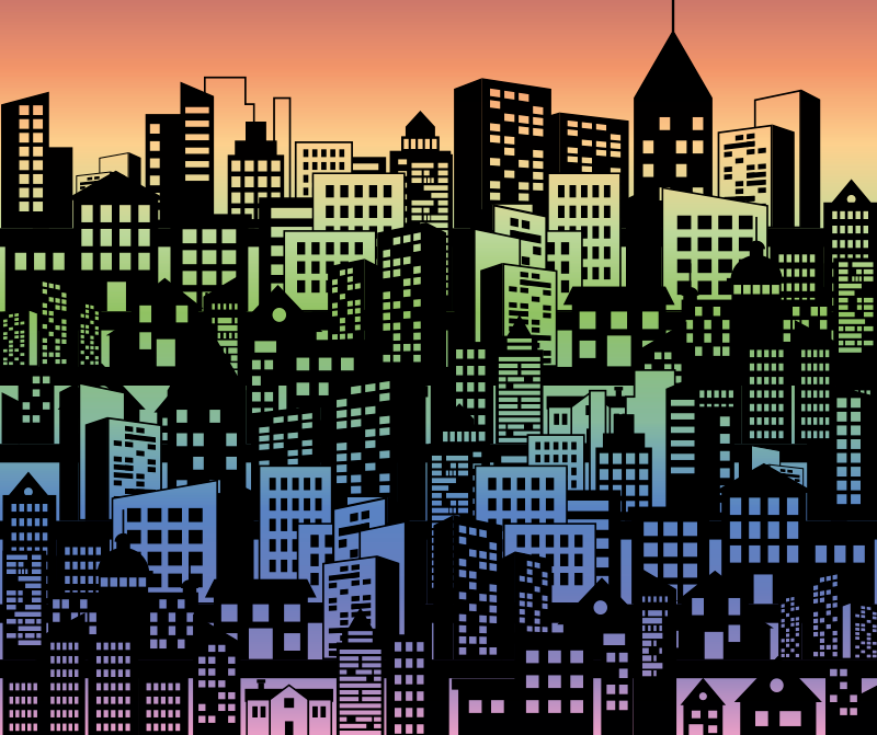 Poster paysages autocollant multicolore pour porte - TenStickers