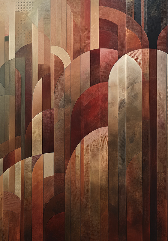 Poster abstrait formes rouges - TenStickers