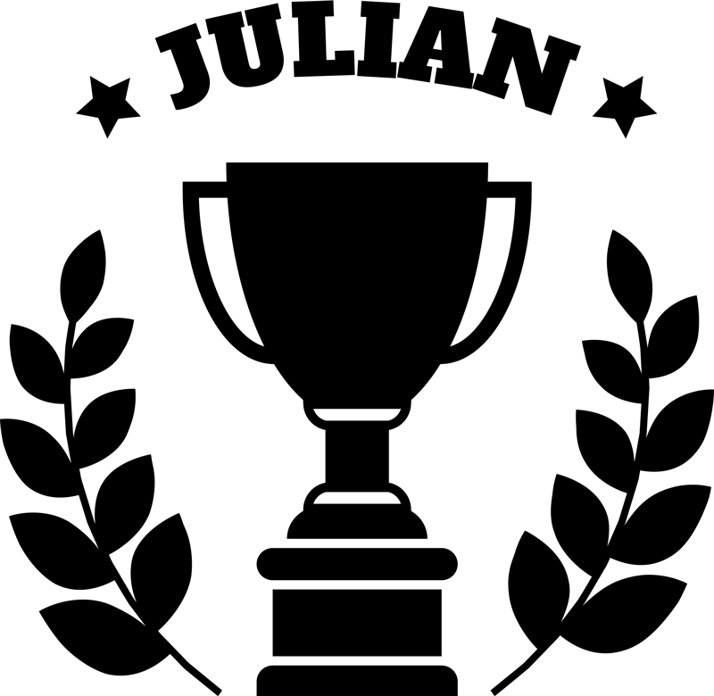 Poster football trophée avec nom - TenStickers