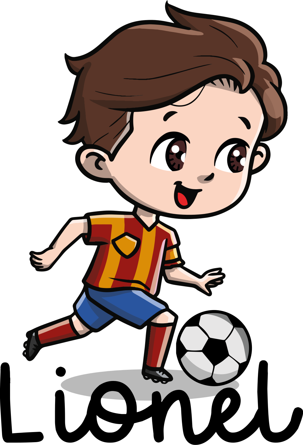 Poster football joueur de foot enfant avec nom - TenStickers