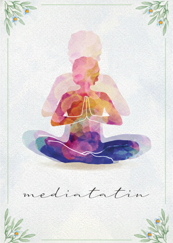 Poster zen silhouette de méditation - TenStickers