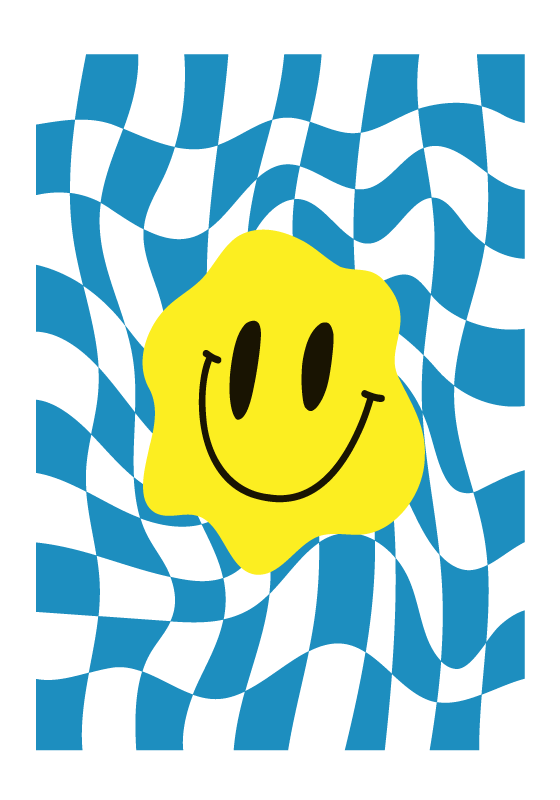 Impression d'affiche groovy smiley - TenStickers
