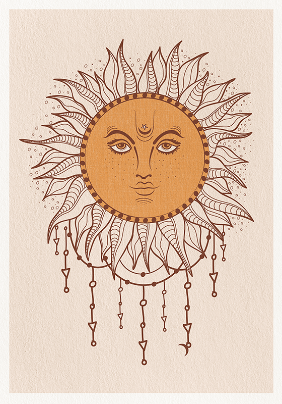Affiche du symbole du soleil bohemain - TenStickers