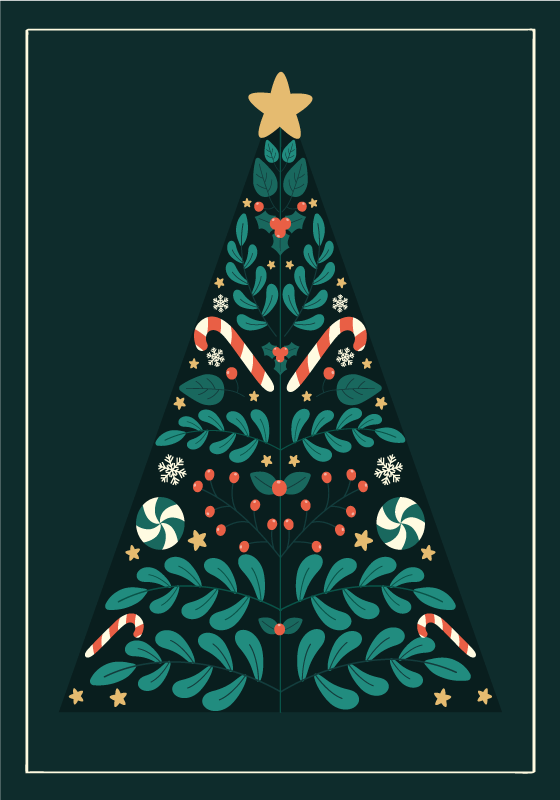 Impression d'affiche d'arbre de noël - TenStickers