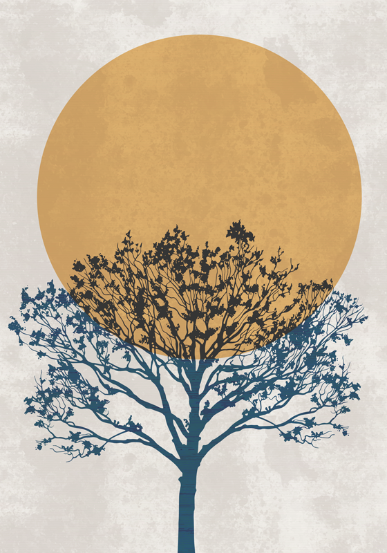 Poster arbre lever du soleilLever du soleil - TenStickers