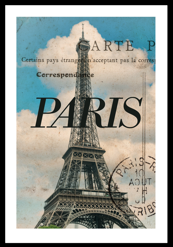 Poster salon carte postale de Paris Carte postale de Paris - TenStickers