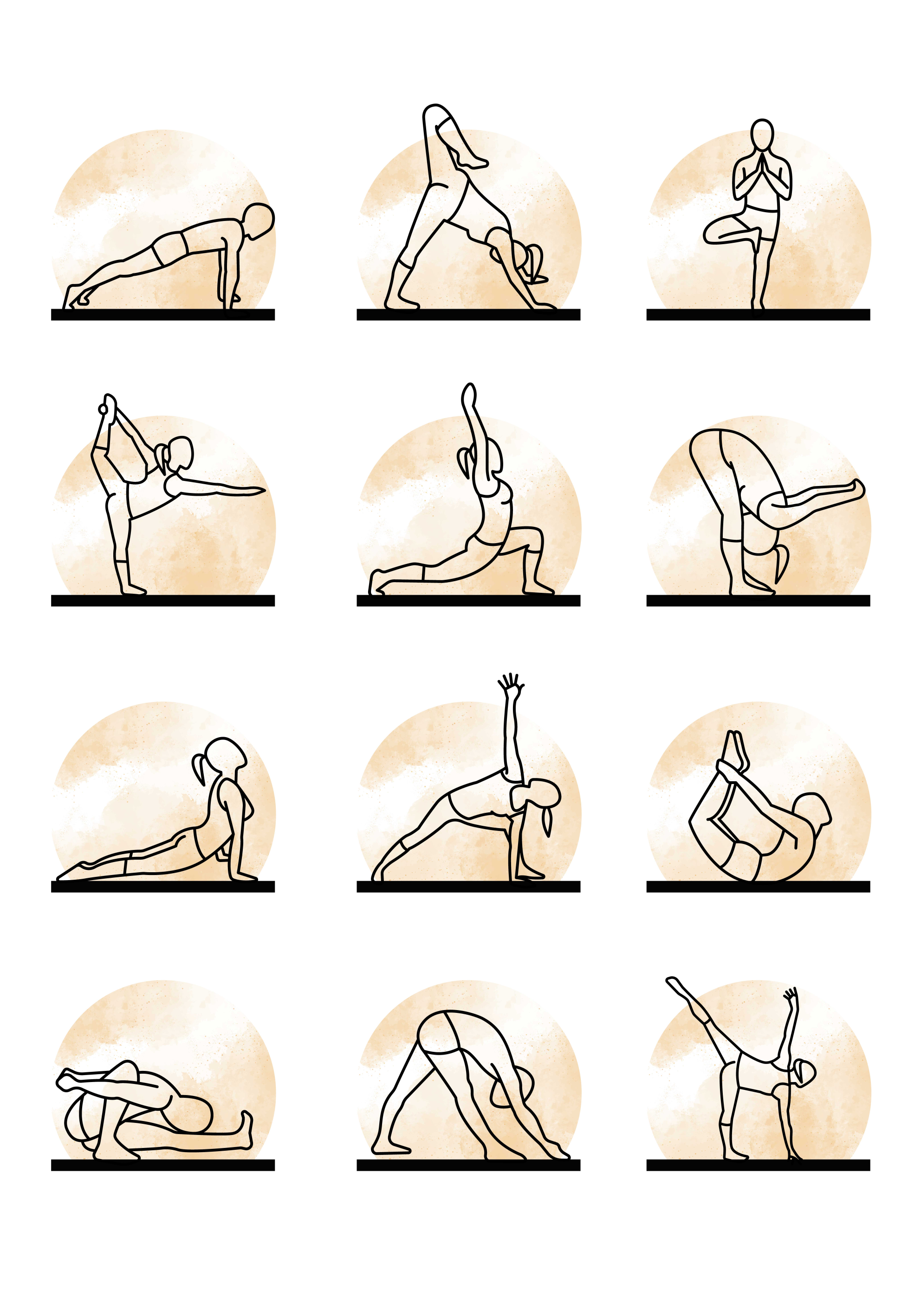 Poster les postures de yoga - TenStickers