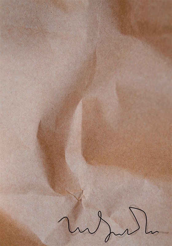 Poster abstrait ancienne signature papier - TenStickers