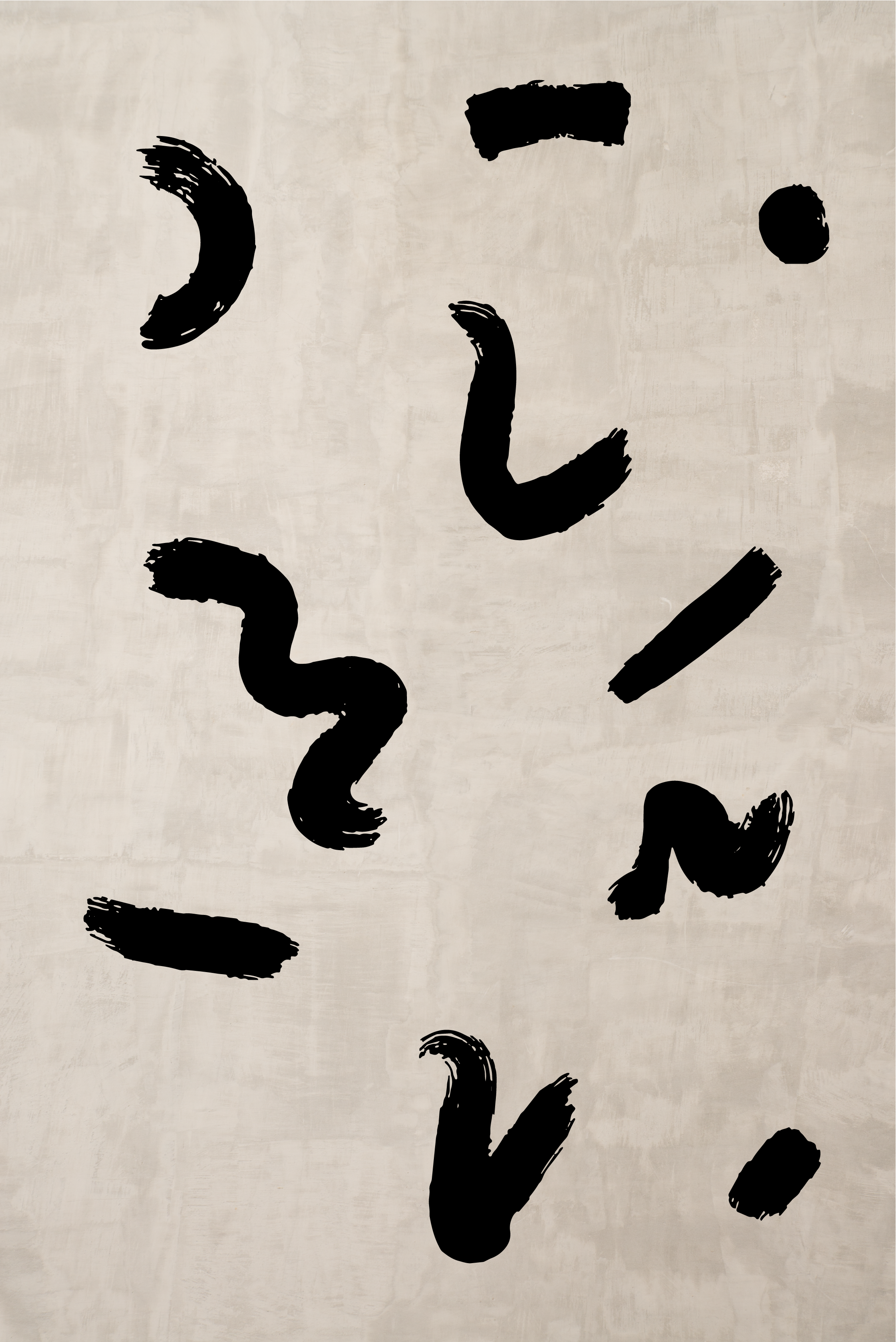 Poster nordique formes de pinceau en noir - TenStickers