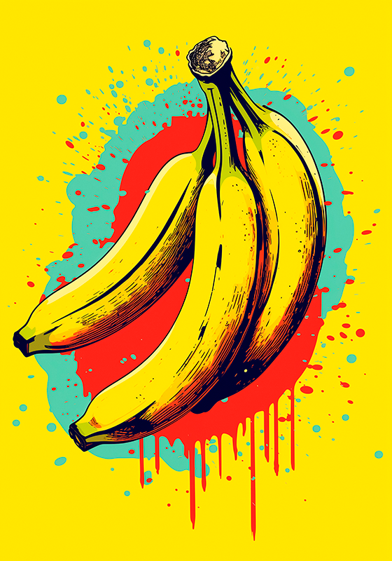 Poster pop art trois bananes - TenStickers