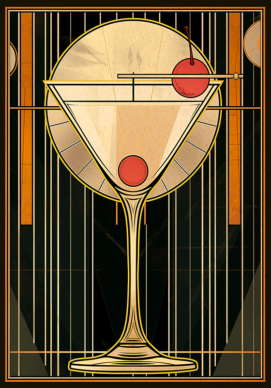 Poster Art Déco martini sec - TenStickers