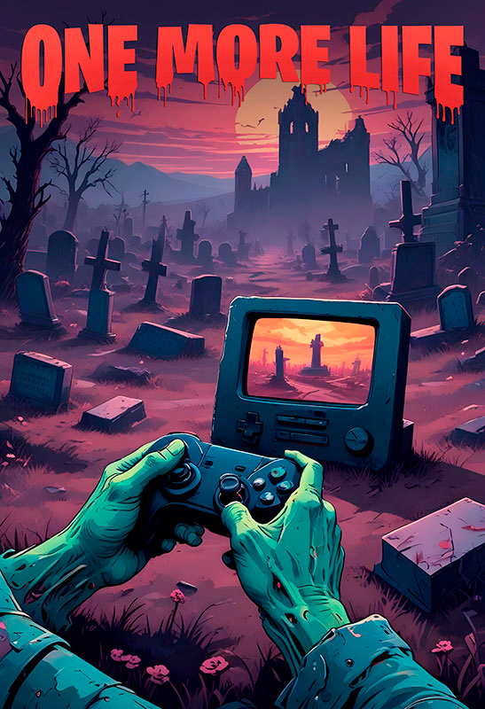 Poster jeux vidéo one more life - TenStickers