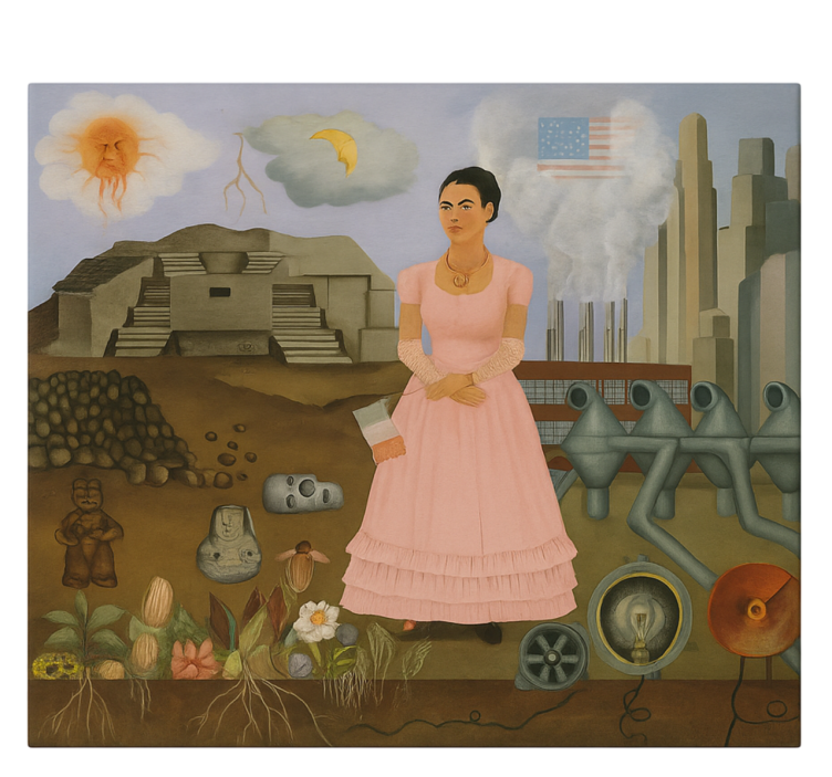 Tableau art frida khalo à la frontière - TenStickers