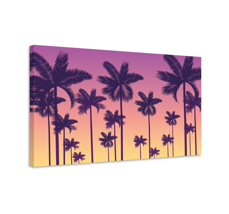Tableau paysages silhouette tropicale - TenStickers