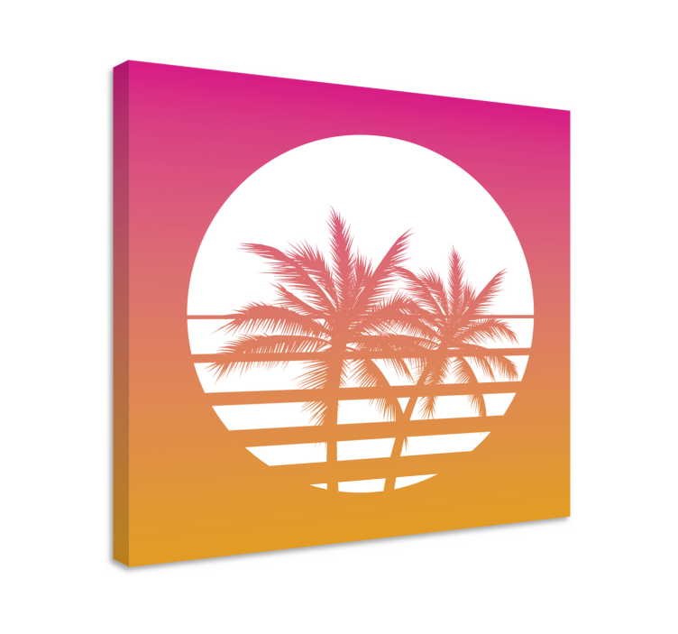 Tableau paysage vintage coucher de soleil - TenStickers