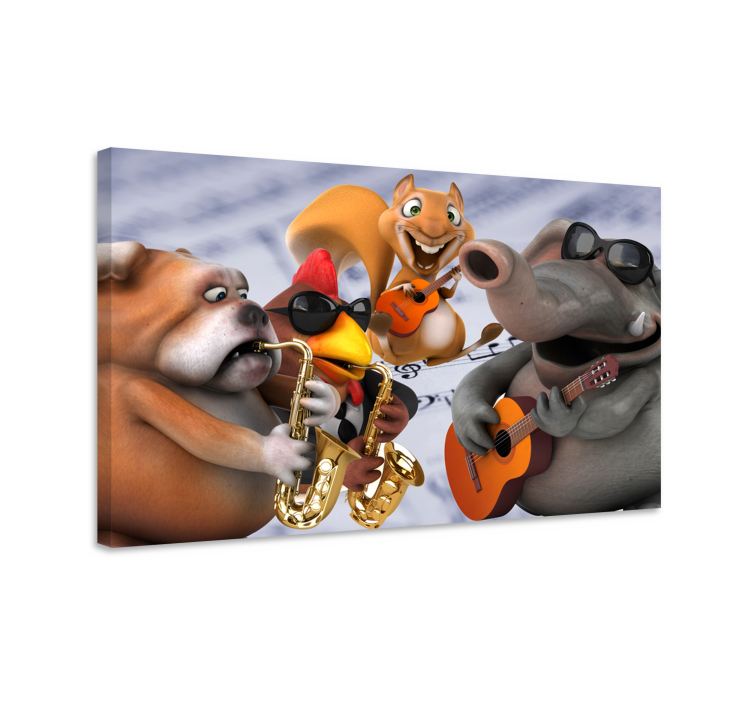 Tableau de personne groupe de musiciens animaliers - TenStickers