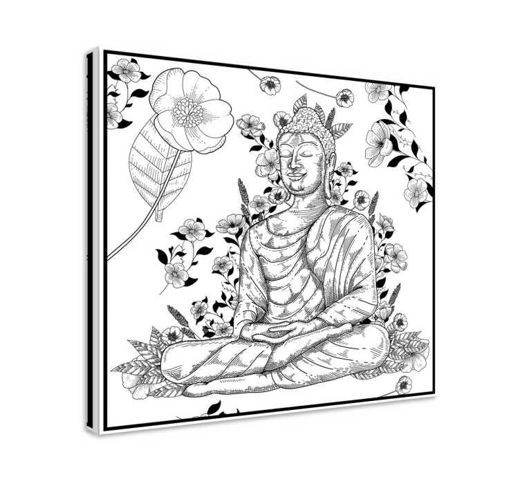 Tableau bouddha harmonie florale - TenStickers