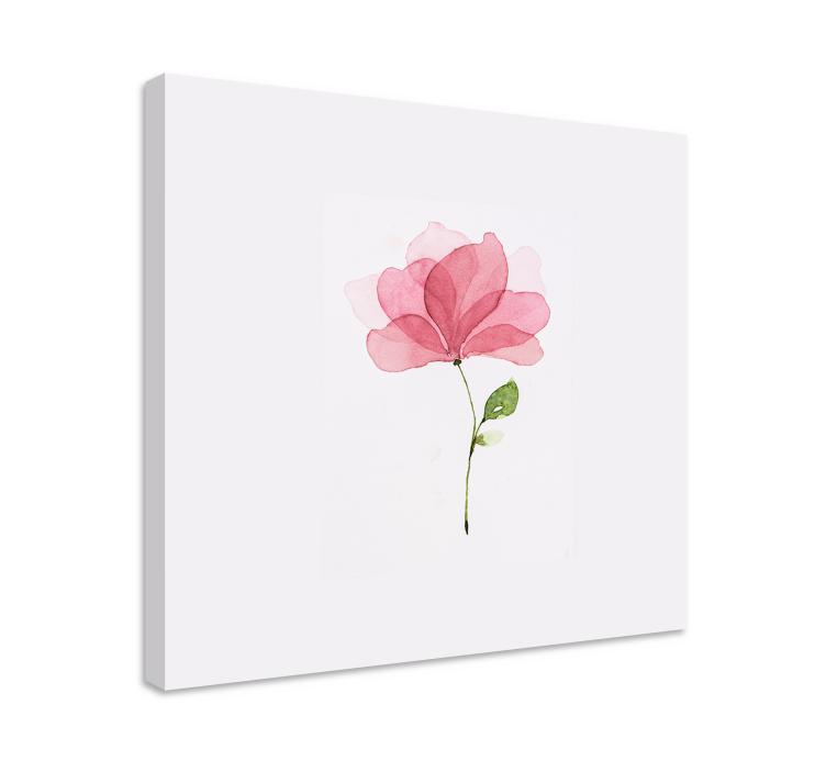 Tableau végétal Fleur rose aquarelle - TenStickers