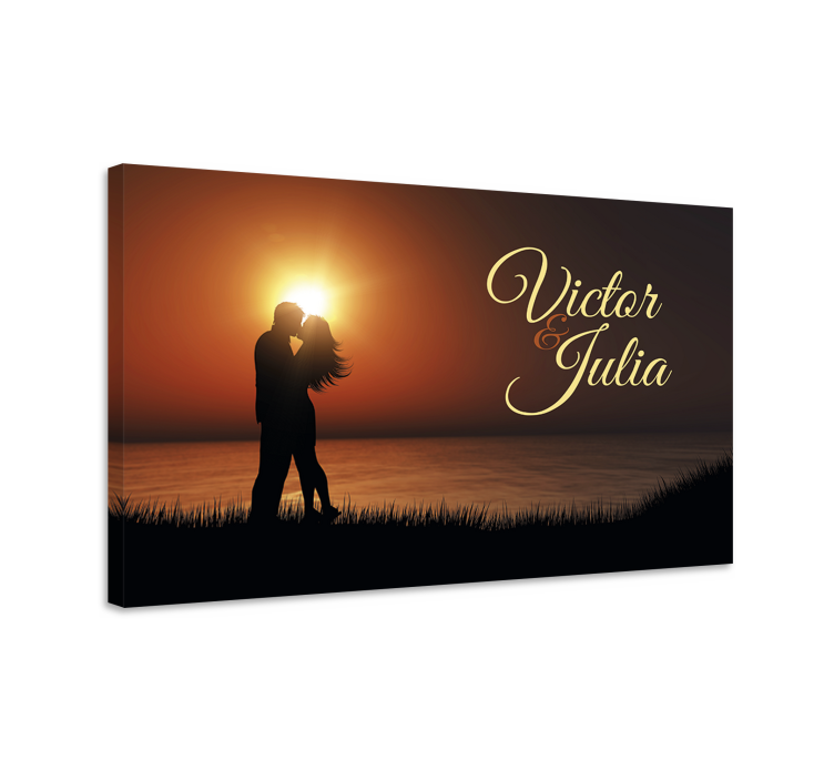 Tableau personnage silhouette de couple amoureux - TenStickers