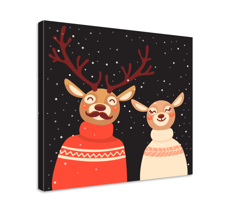 Tableau cerfs couple de rennes festifs - TenStickers