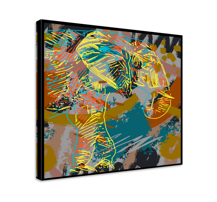 Tableau éléphants croquis éléphant contemporain - TenStickers