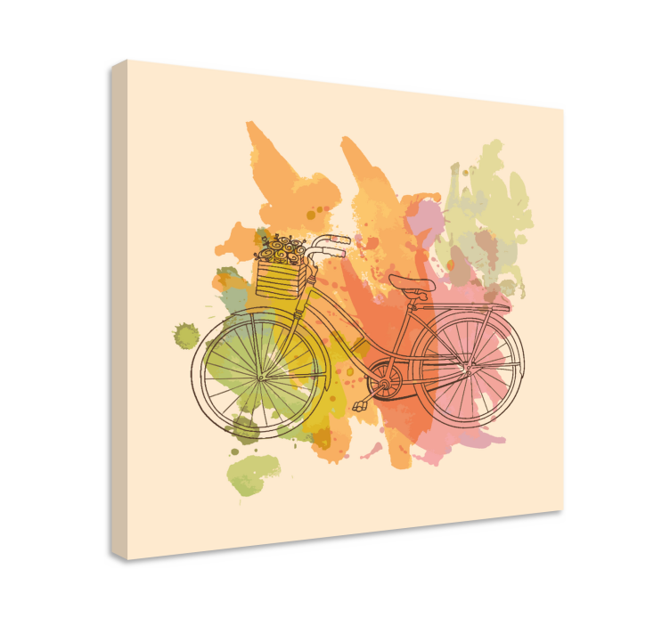 Tableau texte vélo avec panier - TenStickers