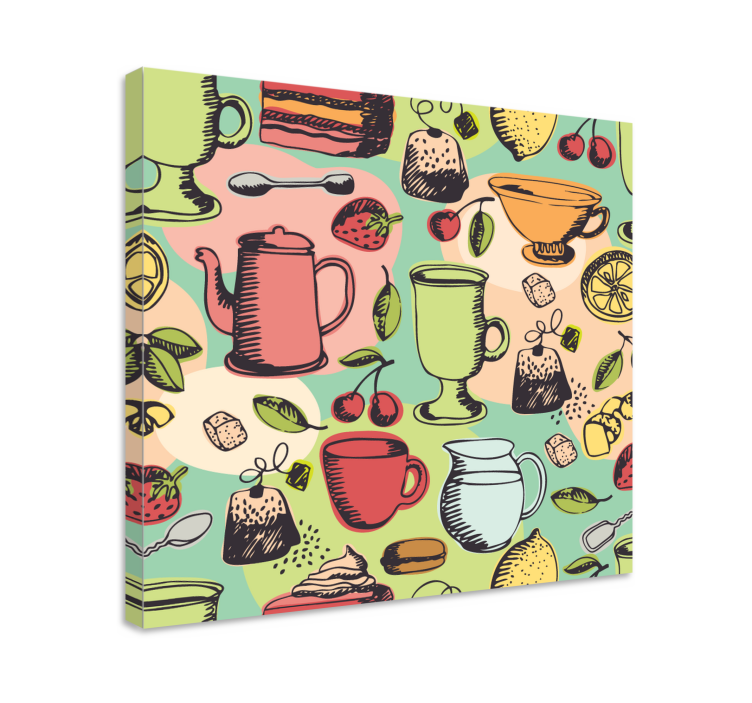 Tableau fruits récipients de cuisine colorés - TenStickers