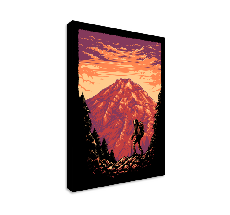 Tableau paysages aventure de trekking en montagne - TenStickers