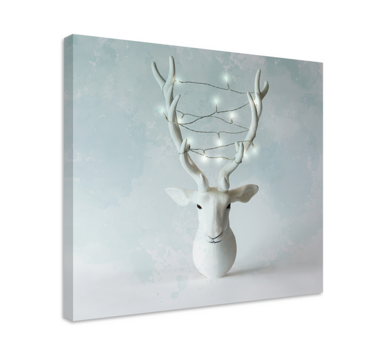 Tableau cerfs vitrine de tête à bois - TenStickers