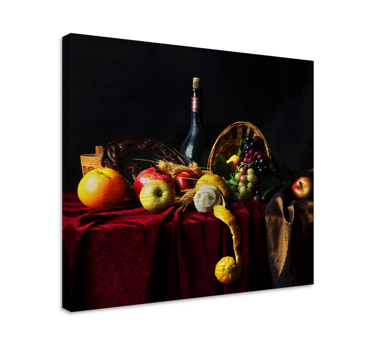 Tableau fruits arrangement de fruits dorés - TenStickers