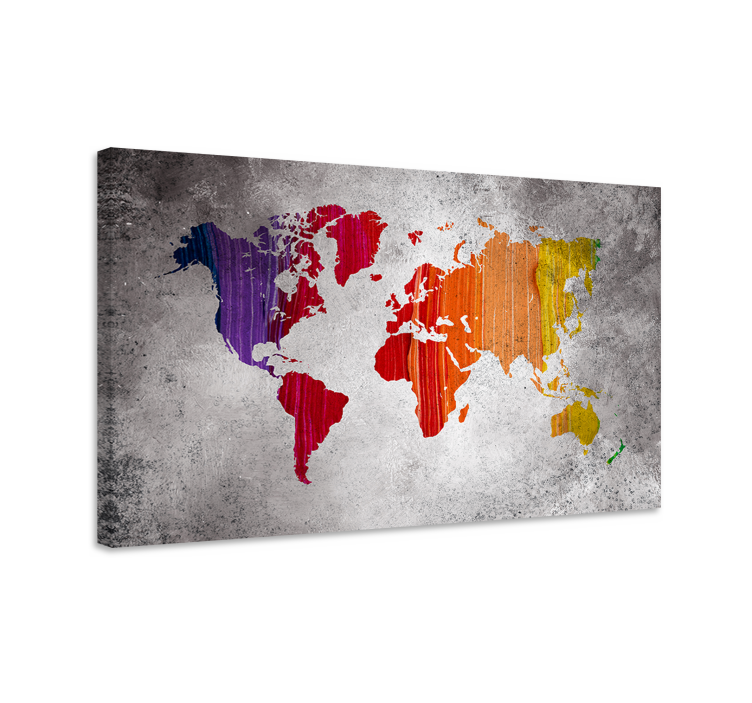Tableau carte du monde mappemondecolores - TenStickers