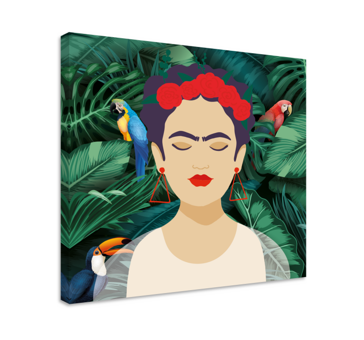 Tableau personnages Frida et animaux - TenStickers