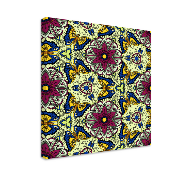 Tableau fleurs et plantes motif papillon floral - TenStickers