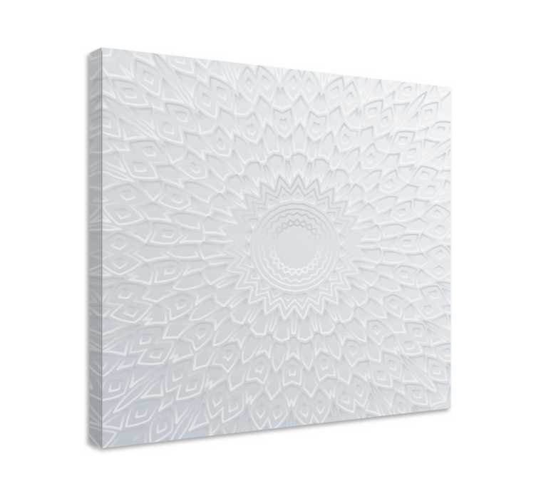 Tableau moderne Mandala blanc 3d - TenStickers