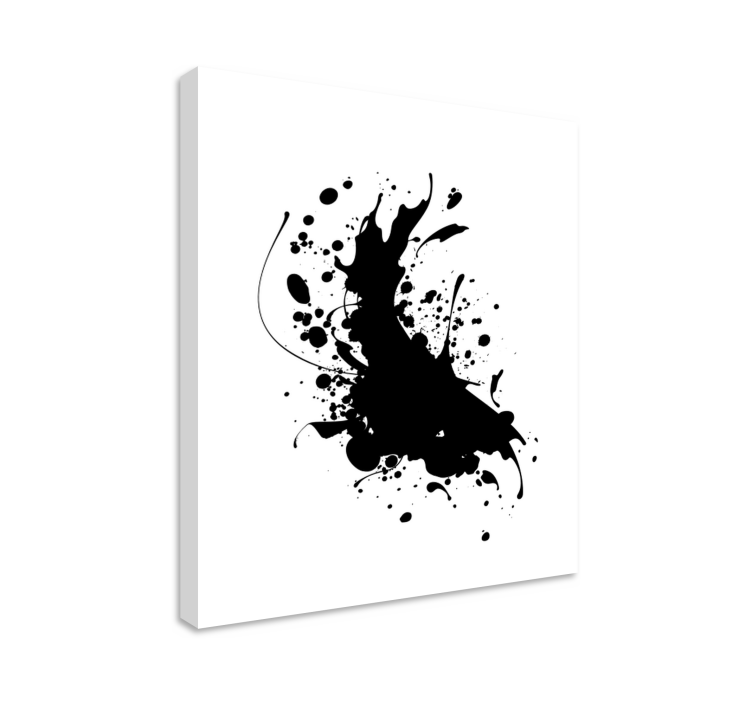 Tableau moderne éclaboussure d'encre noire - TenStickers