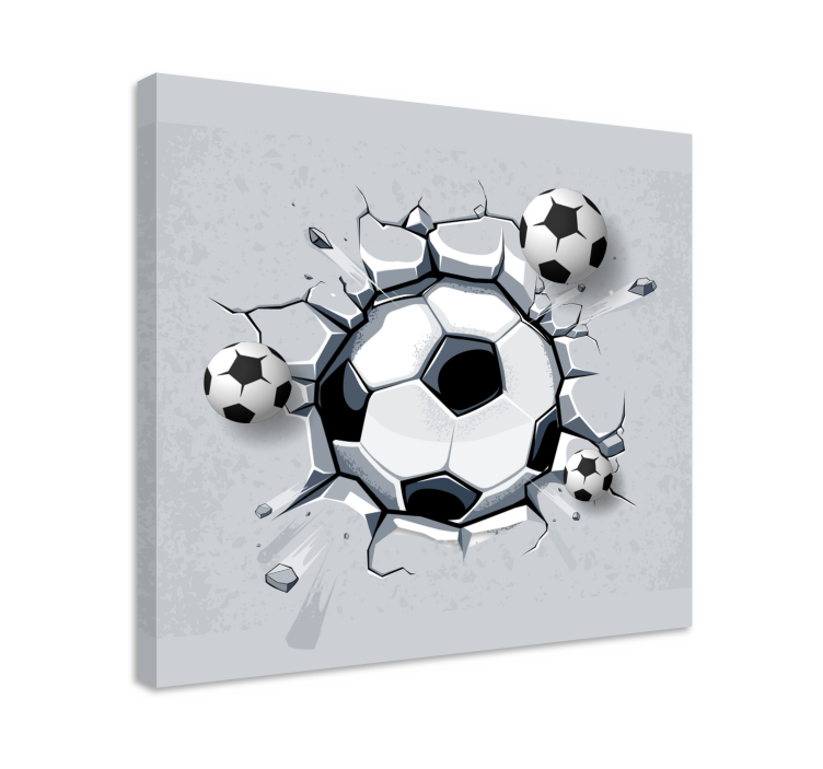 Tableau 3d Ballons de football 3d - TenStickers
