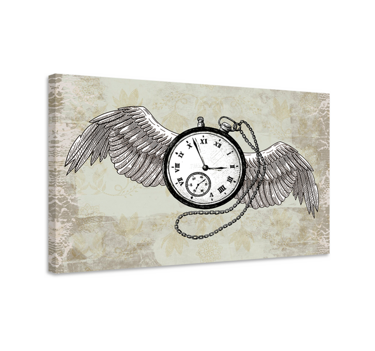 Tableau abstrait horloge volante - TenStickers