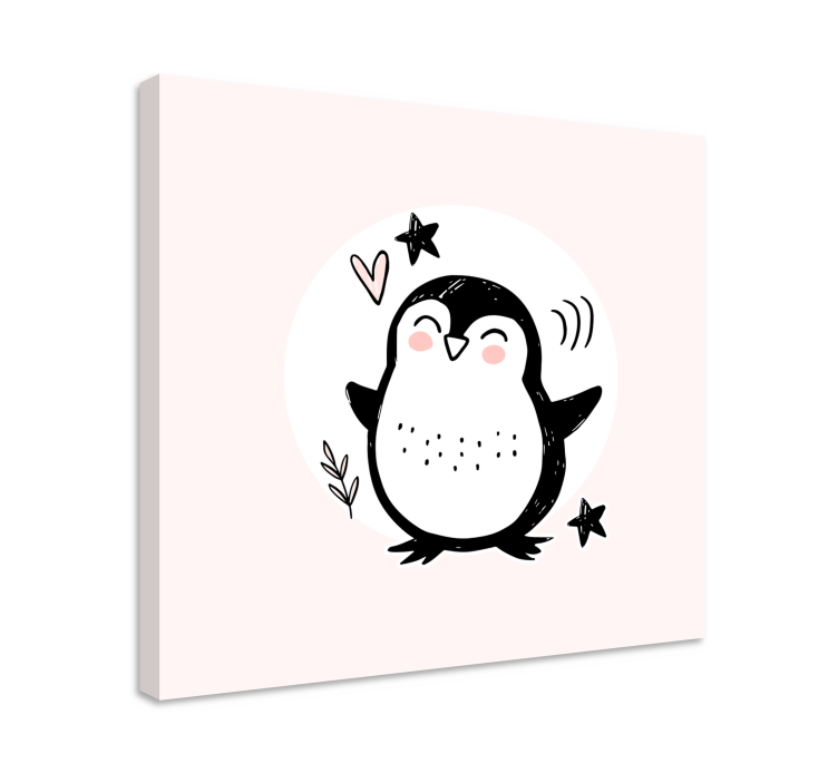 Tableau chambre bébé Doodle mignon bébé pingouin dessiné - TenStickers