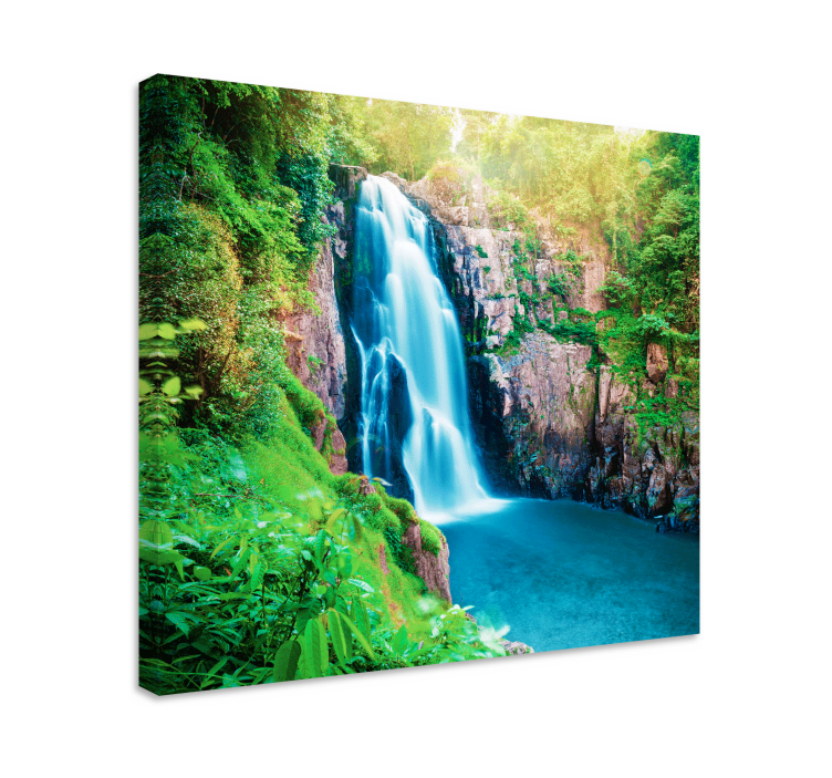 Tableau paysages scène de cascade luxuriante - TenStickers
