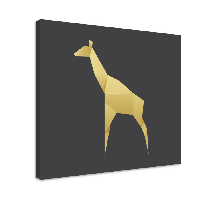 Tableau animal Girafe en origami - TenStickers