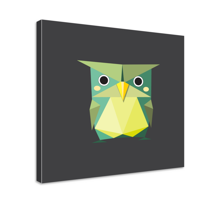 Tableau animal Chouette origami - TenStickers