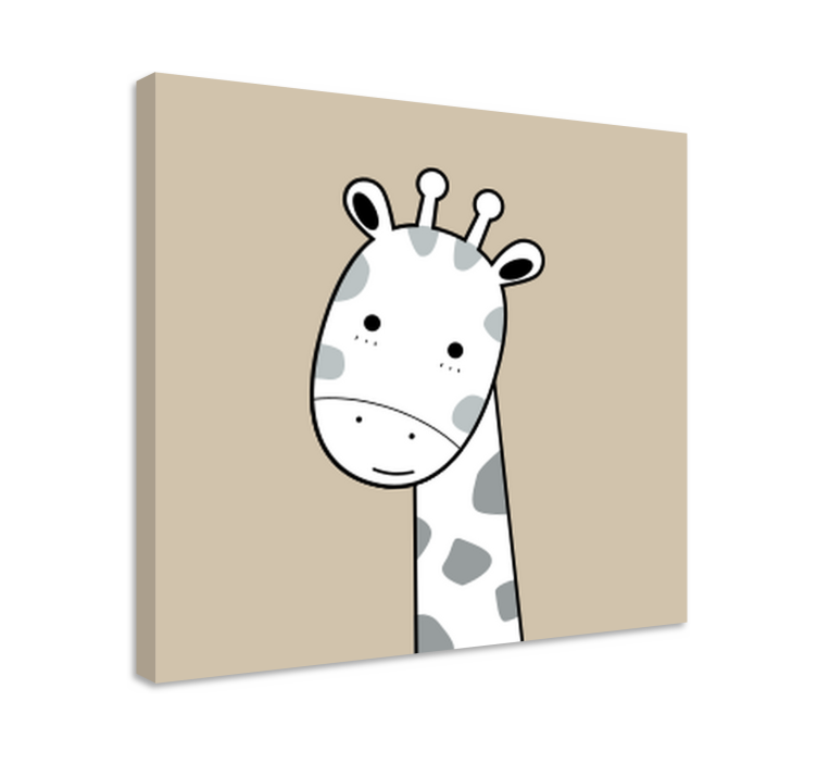 Tableau animal Girafe beige nordique - TenStickers
